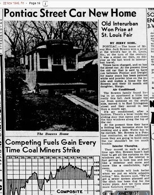 1946-11-22 Pontiac - Old Street car, home of Mr. and Mrs. Jack Bowers