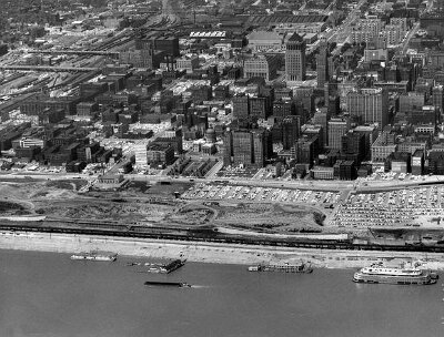 1961 St.Louis - Cleared riverfront before the Arch