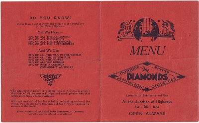 19xx The Diamonds menu (1)