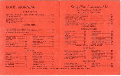 19xx The Diamonds menu (2)