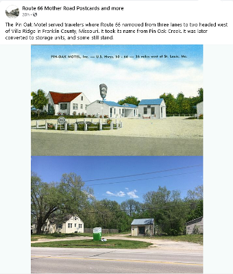 2023 Then and now - Villa Ridge - Pin Oak motel