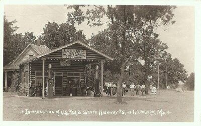 193x Lebanon - Log cabin filling station