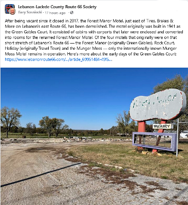 2023-10 Lebanon - Forest Manor motel by Lebanon-Laclede County Route 66 Society.