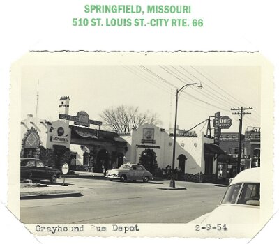 1954 Springfield mo - Grayhound bus depot