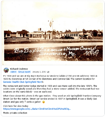 1938 Springfield mo - Big Boys BBQ and Modern Cabins