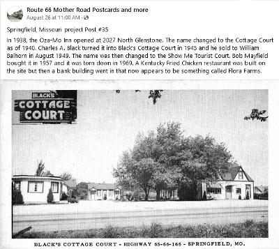 19xx Springfield mo - Black's Cottage Court
