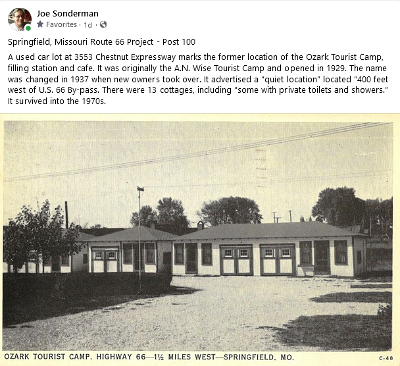 19xx Springfield mo - Ozark Tourist Camp