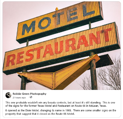 2024 McLean - Texas motel and restaurant